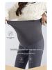 Maternity Dark Gray Fleece-Lined Yoga Shark Leggings - Non-Constricting Belly, Perfect for Autumn/Winter