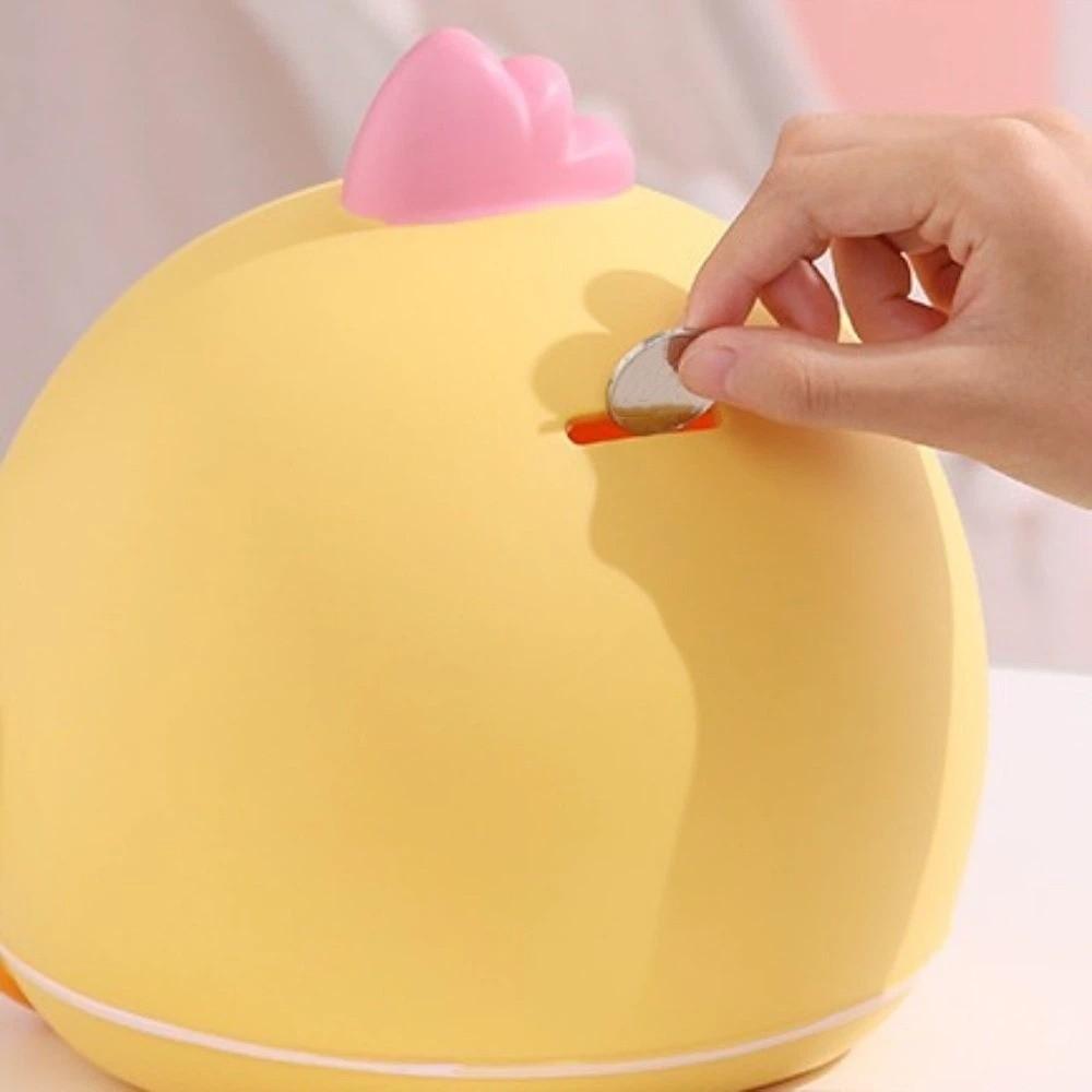 Vinyl Pig Money Jar Little Yellow Chicken Coin Saving Box Decorative Chicken Vinyl Piggy Bank  Home