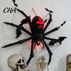 Araignée Animée avec Effets Sonores Halloween Animatronique Décoration Suspendue, Gigante Effrayante Yeux LED Grands Sinistres pour Décor de Fête Et Extérieur