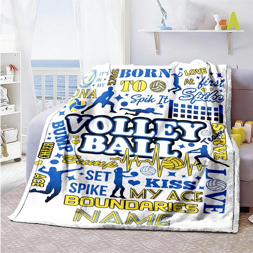Ball5 Customize Text Blanket Multi-purpose Personalized Blanket Warmthful Decor Great for Bed Office Living Room Bedding All-Season Use