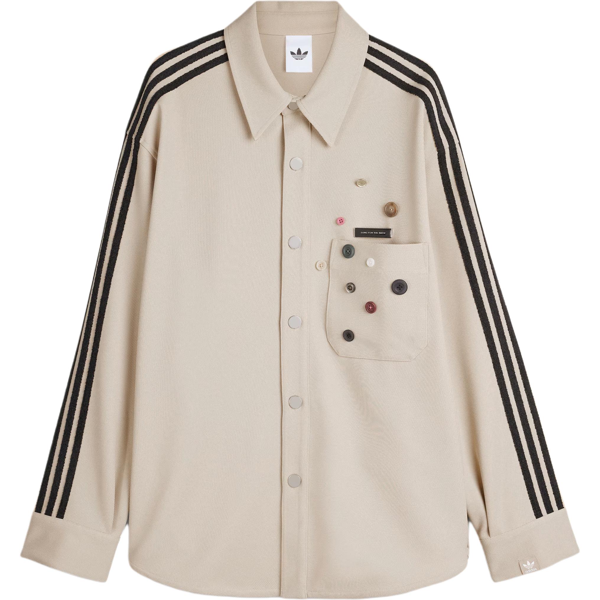 Adidas Originals Song For The Mute striped-sleeve button-up overshirt KC3141 L
