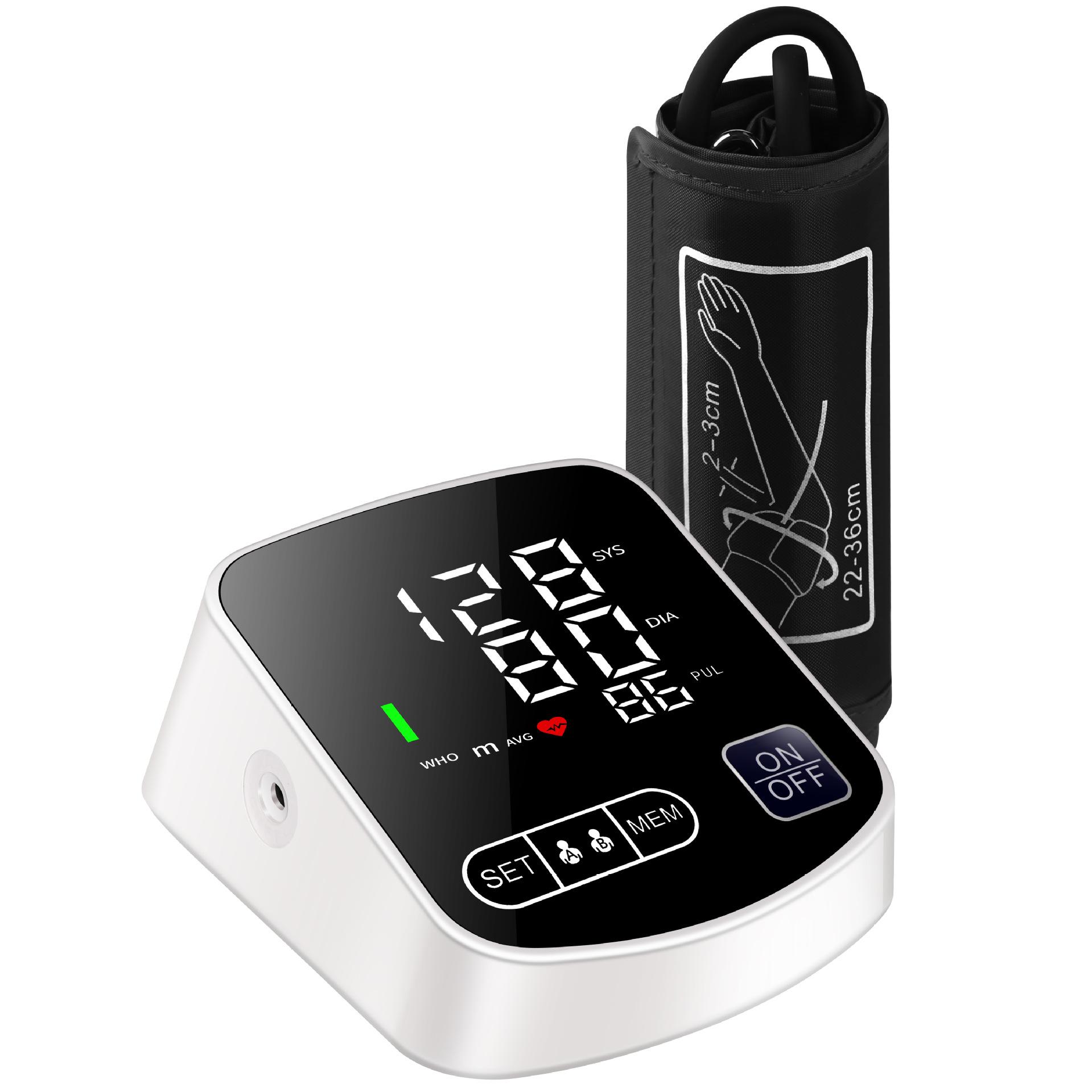 

Новый электронный тонометр, автоматический интеллектуальный светодиодный полноэкранный высокоточный монитор артериального давления с большим экраном на плече as the picture