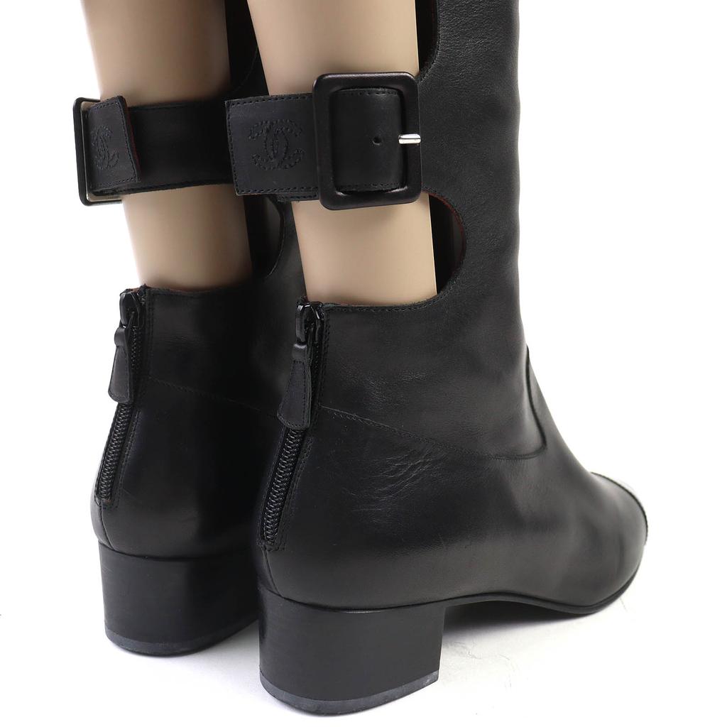 Excellent CHANEL Knee-high boots COCO Mark patent leather long boots with 38.5 Used