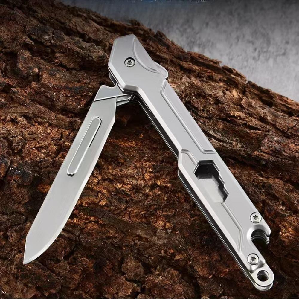 Titanium Alloy Multifunctional Art Knife, Paper Cutting, Portable Disassembly, Express Delivery, Folding Knife, Fruit Keychain