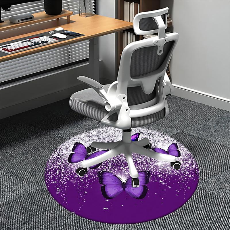 

Purple Butterfly Office Carpet Chair Mats, Home Decor, Sofa Rug, Office Carpet Gift for Bedroom, Living Room, Various Rooms1118023a 80cm by 80cm