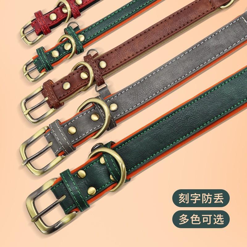 Personalized Engraved Dog Collar Small Medium Breeds - Adjustable Pet Neck Strap With ID Tag Maha Wool XS To XL