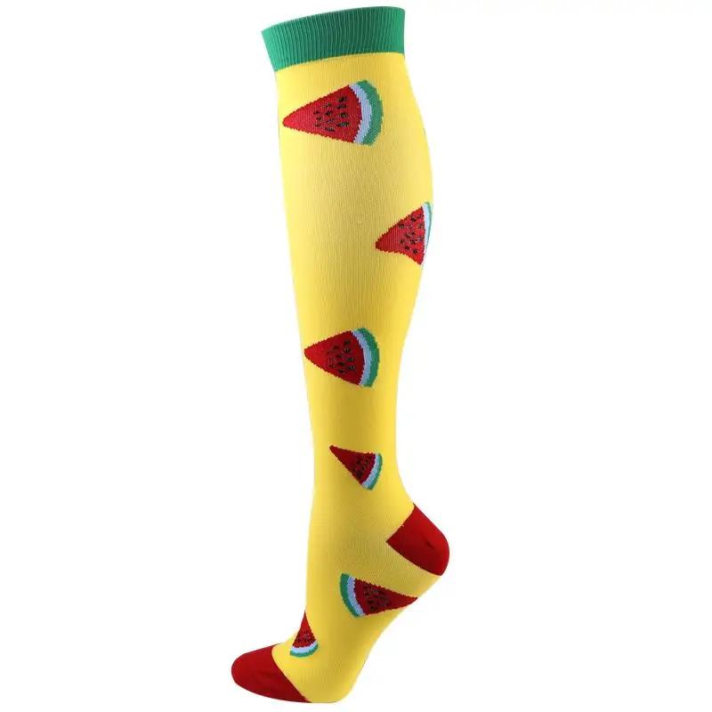 Neue Kompressionssocken für Leggings Atmungsaktiv Laufen Radfahren Druck Fußball Socke für Erwachsene Koreanische Edition Netzwerk-Drucksocken