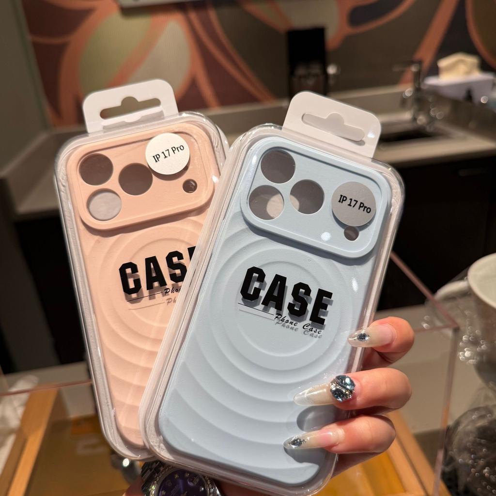 Ripple Case Ultra High Version Silicone MagSafe for iPhone17promax Mobile Phone Case Internet Celebrity 15 Anti-drop Explosion