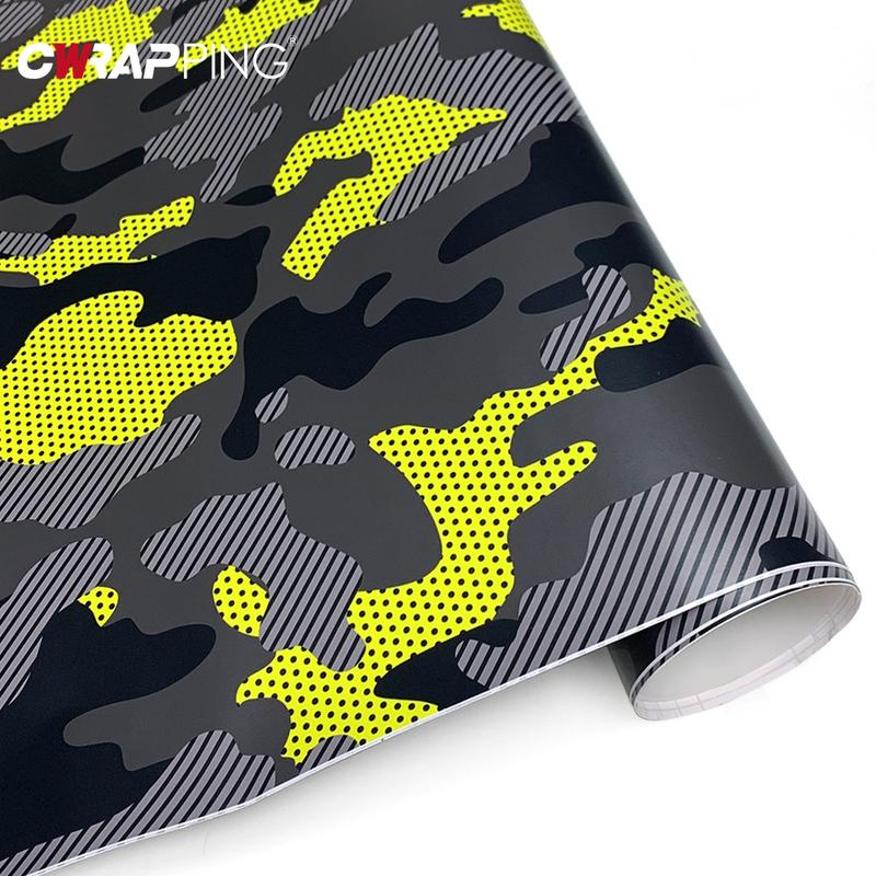 Car Foiling Camouflage Film Motorcycle Adhesive Vinyl Paper for Car Cover Yellow Jeep Off-Road Body Covering Camo Vinyl Wrap