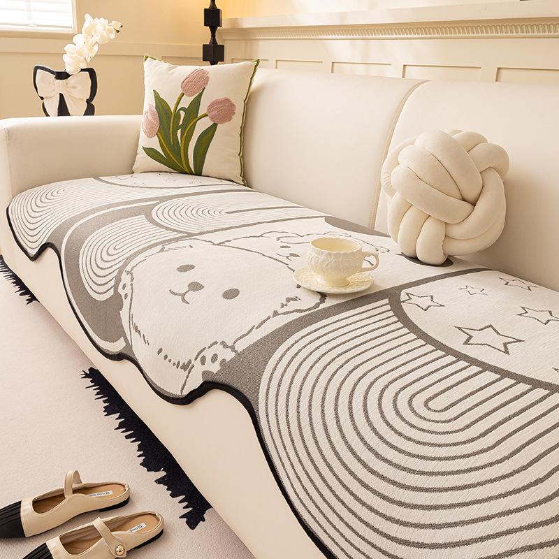 

Anti-cat scratch special-shaped straight-breasted leather sofa cushion is universal in all seasons 2025 new non-slip advanced irregular seat cushion 90*70cm