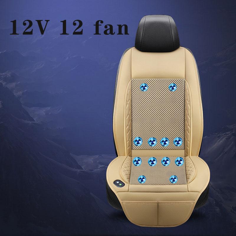 DC 12V Samochodowa Poduszka na Siedzenie z Tkaniny 3D Spacer Lato Chłodzące Powietrze Z 10 Wentylatorami 12 Wentylatorami 20 Wentylatorami 24 Wentylatorami Szybkie Nadmuchy Wentylacja Chłodzenie Siedzenia