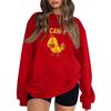 Women's Fashion Casual Round Neck Long Sleeve Top Printed Pullover Sweatshirt