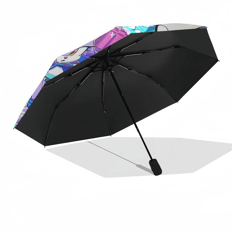 1pc Sonic, Tails, and Knuckles: Automatic Opening/Closing Outdoor Umbrella with Portable 3-Fold Design, 8-Bone Iron Frame - Outdoor for Fans, Tra