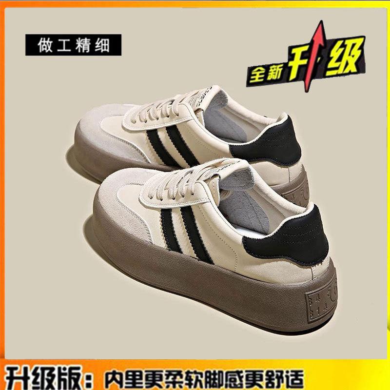 

Кожаная платформа немецкие тренировочные туфли женская обувь 2025 весна и лето новая универсальная интернет-знаменитость взрыв белые туфли повседневная спортивная обувь 40