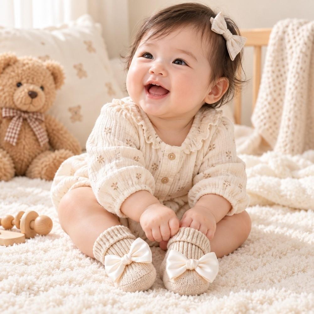 1 Paie Soft Cotton Blend Toddler Walking Sock Anti-Slip Sock  Crawling Standing Early Walking