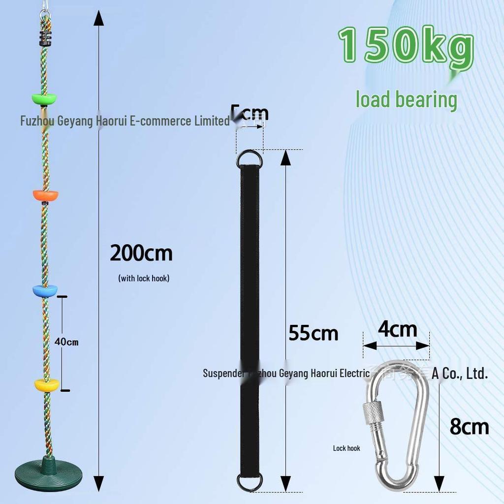 Large Children's Disc Swing with Climbing Rope - Sensory Training Playground Toy for Kindergartens