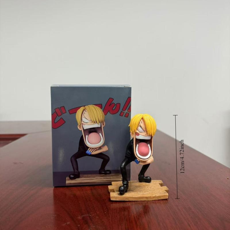 15cm Animation One Piece Luffy Figures Sanji Monkey D Luffy Roronoa Zoro Action Figure The Hungry Trio PVC Anime Model Perfect Toys
