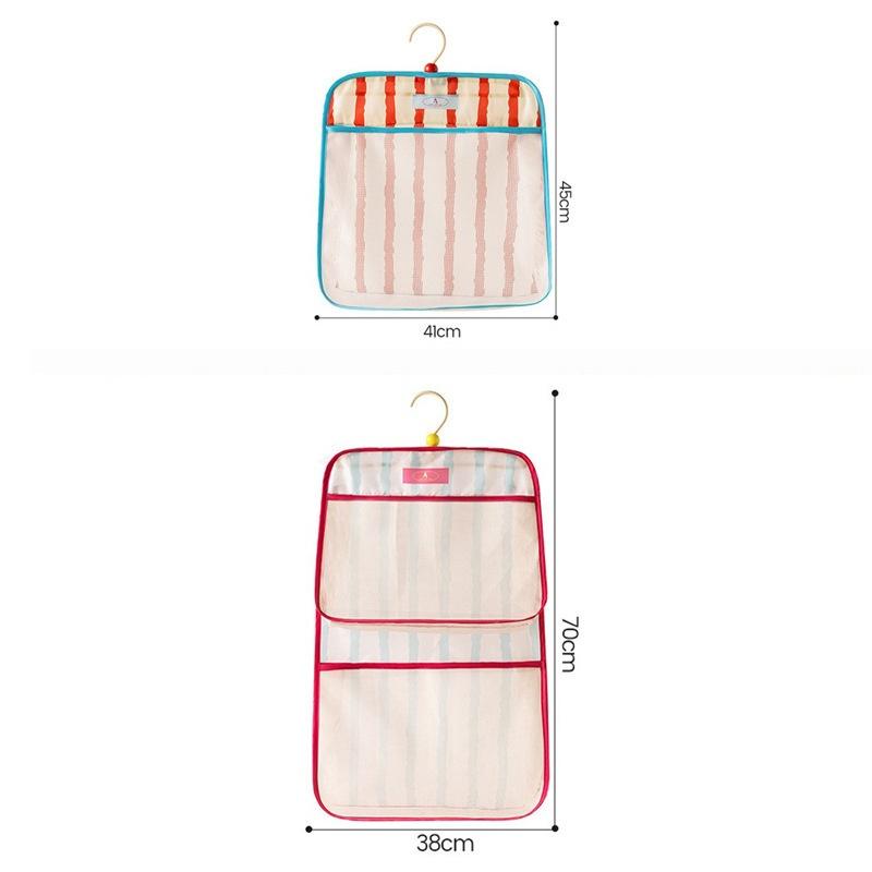 Hanging Mesh Underwear Storage Organizer Large Capacity Smooth Pouch for Closet Bedroom Socks Bra Organization