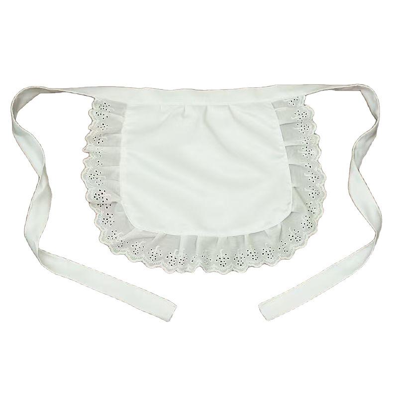 Frau Halbe Taille Kochen Küche Schürze Kurze Lolita Maid Sexy Spitze Schwarz Weiß Lätzchen Schönheit Blume Café Pinafore Hause Arbeit