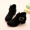 Girls' short boots, autumn and winter fashion, Korean version, high heels, princess boots, medium size, children's and girls' cotton shoes