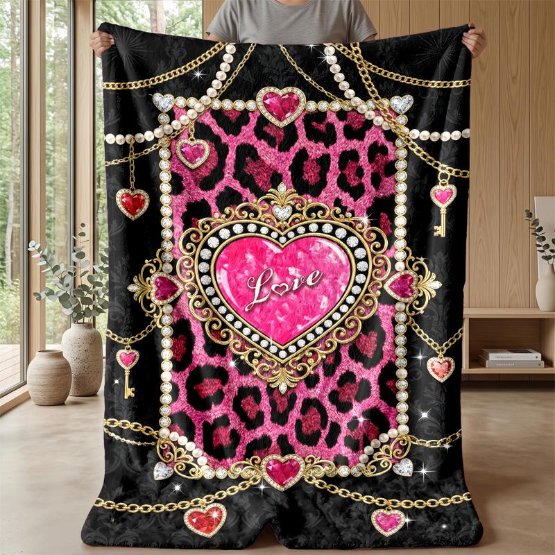 Leopard in Tropical Jungle 1 Theme blanket Lightweight Warm Flannel Blanket Decorative Throw Blanket for Home Decoration