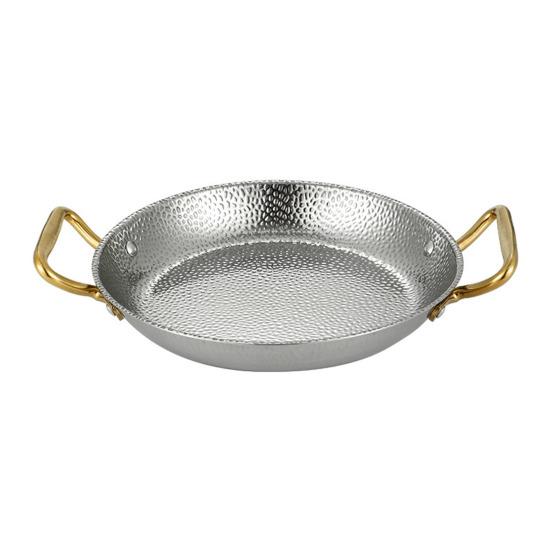 Fritéza Hrnec Tepané Nerezové Oceli Pánev na Paellu Dvojitá Rukojeť Mořské Plody Smažené Kuře Talíř Nepřilnavý Korejský Plochý Kuchyňský Nádobí