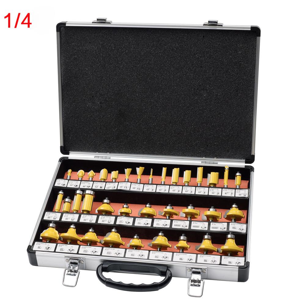 35-Piece Woodworking Milling Cutter Set, Trimmer Woodworking Milling Cutter, Cutter Head Set 1/4 Handle 1/2 Handle