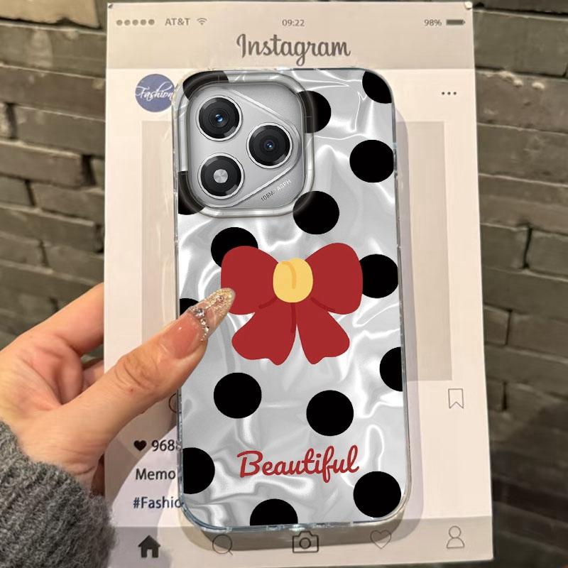 

Pink Bow Love Heart Girls Water Texture Phone Case For Honor 400 Pro X9c Magic7 Magic6 200 Lite Smart X9a X8a X8b X8c X7c Cover Honor 200 Smart белый