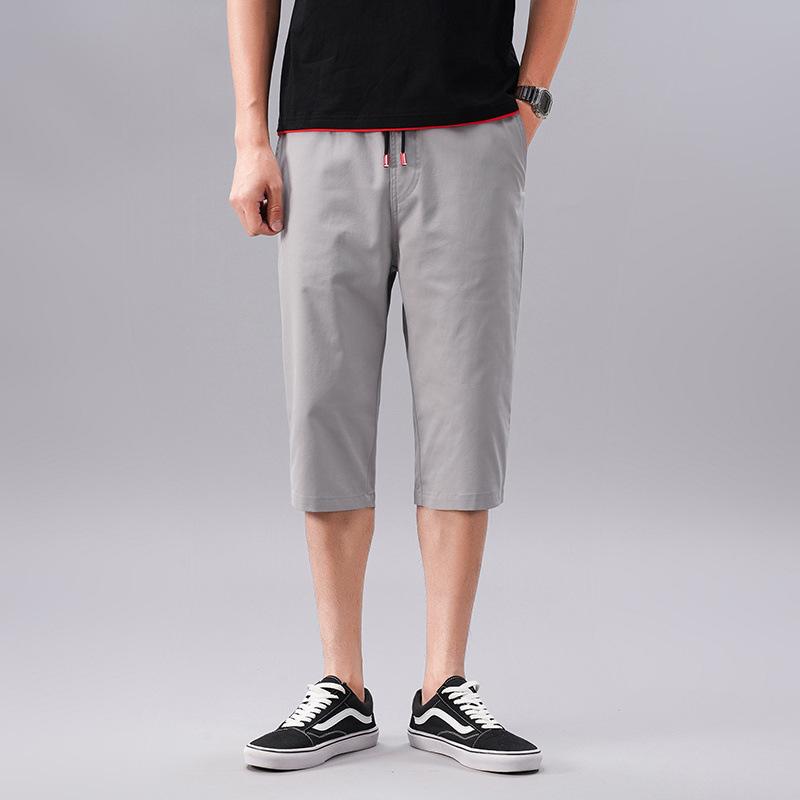 

Мужская мода, классическая брендовая удобная одежда, пляжные шорты, мужские короткие седьмые укороченные брюки M серый