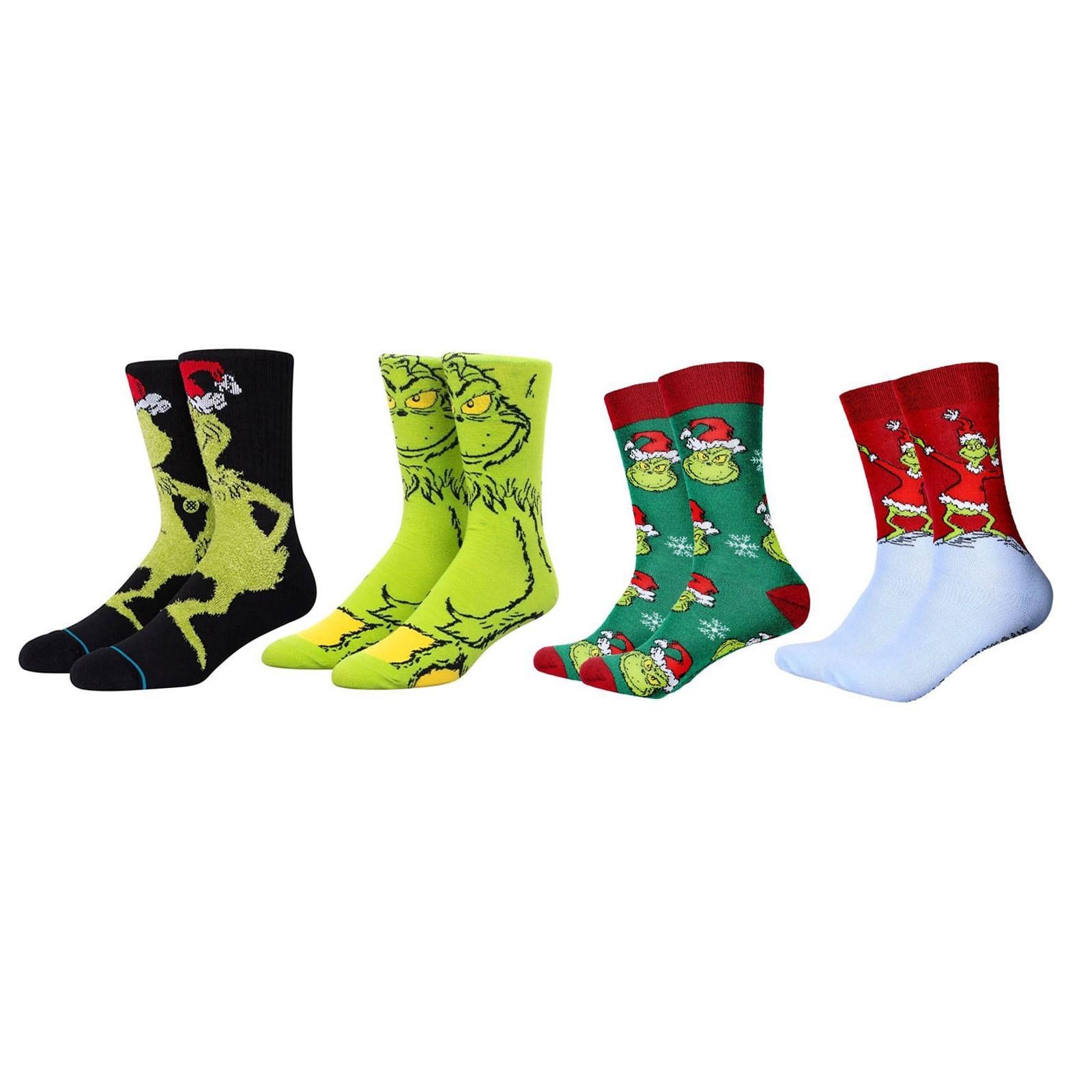

4 шт. рождественские хлопковые носки для женщин\мужчин зеленые носки One Size