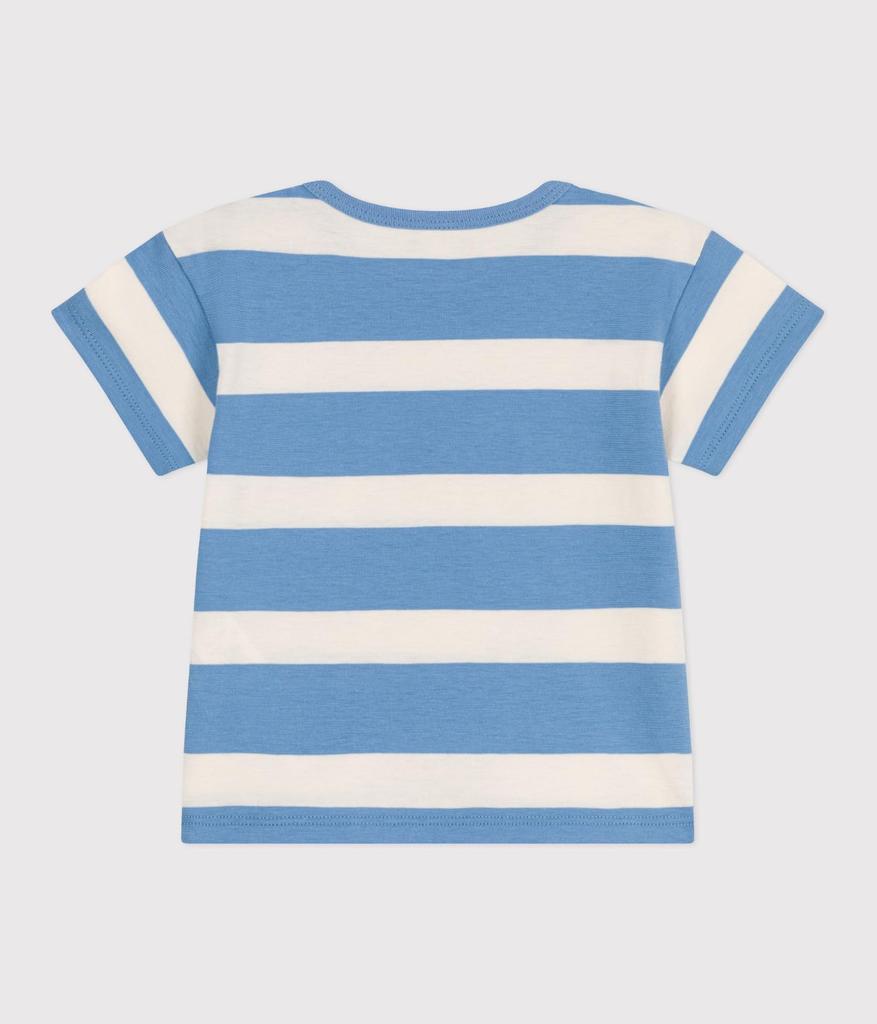 Petit Bateau Short Sleeve A0CWG White 12 Months 74cm T-Shirt Blue/Milky
