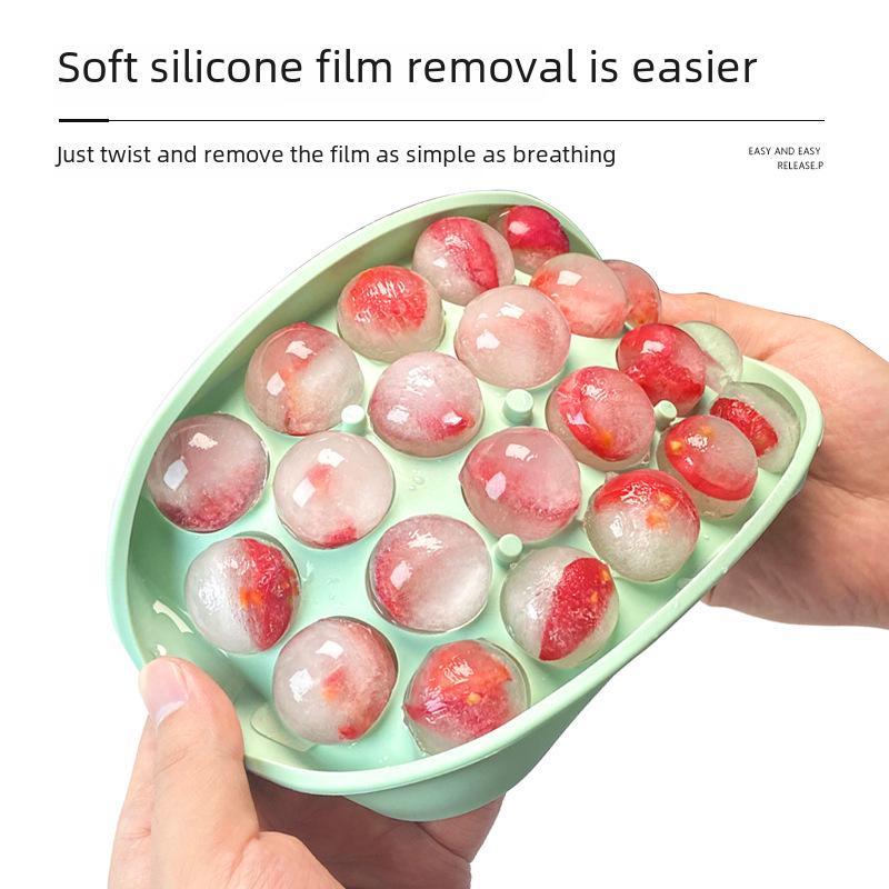Silicone Ice Ball Mold - Round Ice Cube Tray with Storage Box