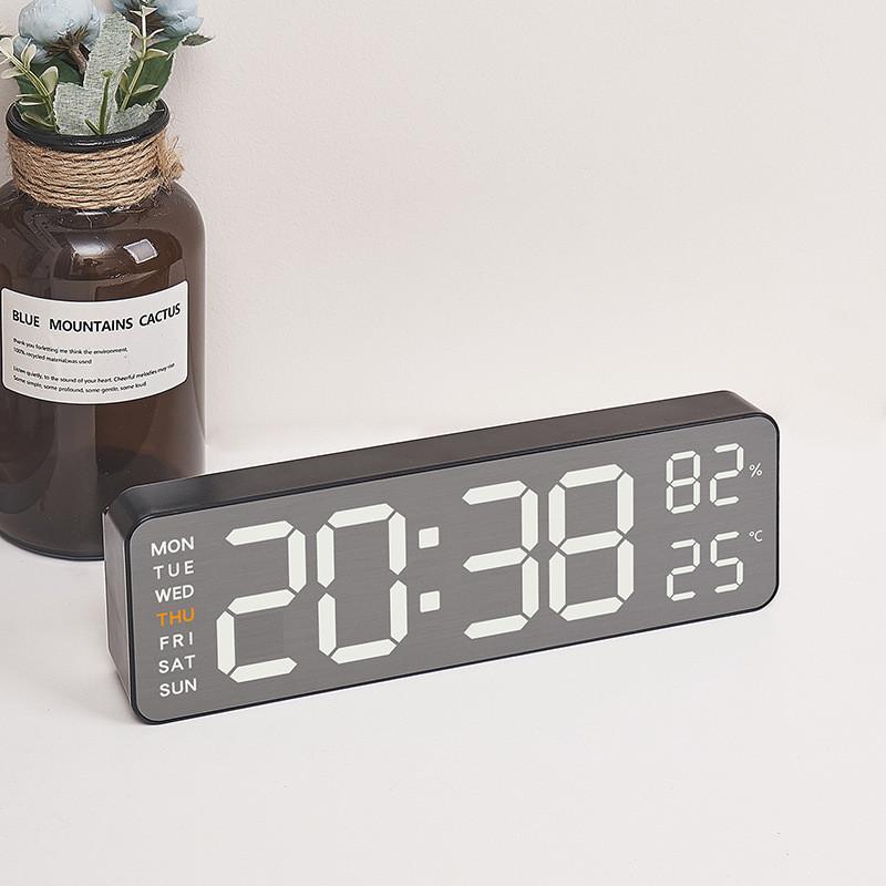 Modern Digital Led Wall Clock With Calendar Alarm Timer For Living Room Decor