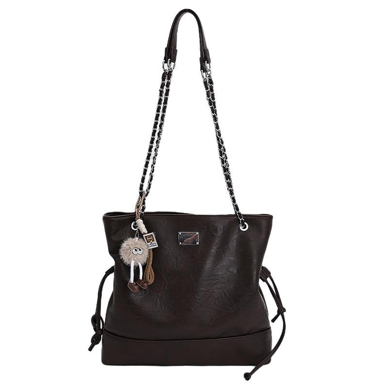 Autumn and Winter New Large-capacity Retro Tote Bag Fashionable Versatile Chain Shoulder Bag Simple Casual Messenger Bag