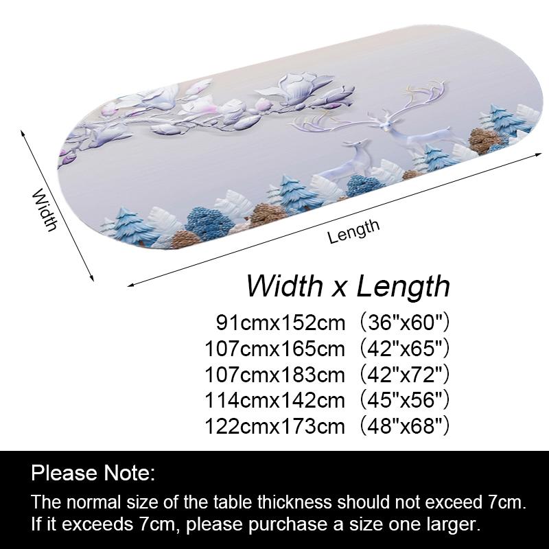 Waterproof Tablecloth Oil-Resistant Elastic Stretch Oval Fitted Table Cover for Kitchen Dining Wedding Party Outdoor Courtyard