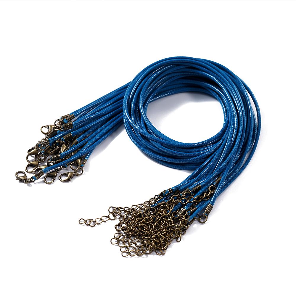 10Pcs 1.5/2mm Colorful Leather Braided Rope Bronze Lobster Clasp Tail Chain Connector for DIY Pendant Jewelry Making Supplies