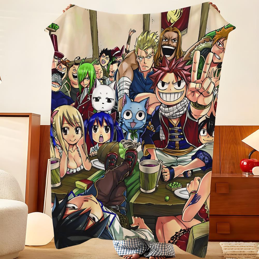 Anime F-Fairy T-Tail Throw Flannel Throw Blanket, Lightweight Cozy, Durable Washable cute Cool