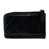 CHANEL Matelassé Caviar Skin leather Coin case black leather Used
