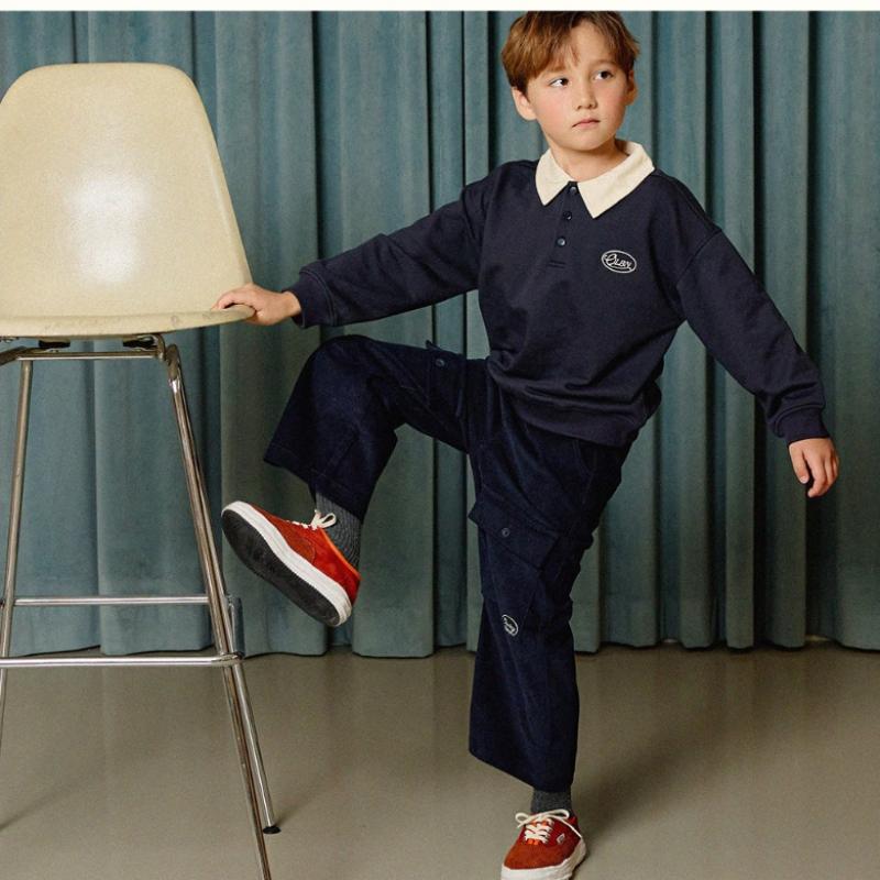  Olivan  Corduroy Wide Pants  Navy 