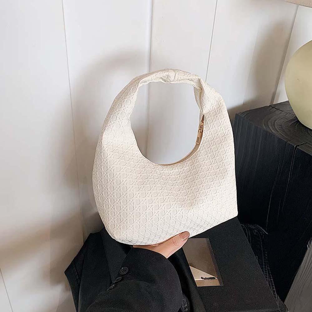 Texture Woven Embossed Hobo Anti-splash Water Crescent Pouch Portable Underarm Bag  Students