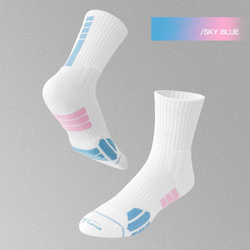 

Размер 39-44, 1 пара, мужские, средней высоты, противоскользящие, устойчивые к запахам, баскетбольные носки, спортивные, антибактериальные, впитывающие пот и устойчивые к трению 39-44 небесно-голубой