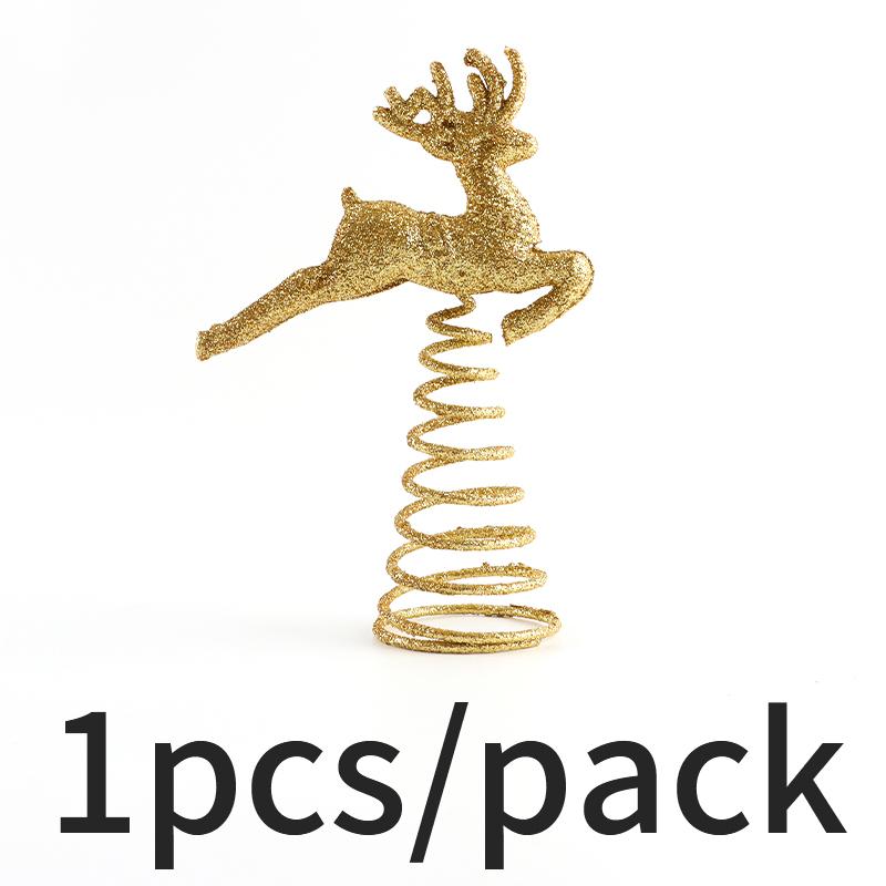 

(1Piece/bag)9.7x14.7Cm Christmas Tree Reindeer Tree Top Decoration New Year Holiday Matching Design Small Gift золотой