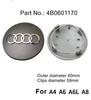 for 2pvcz A6L A7 A8 A3 A4 A5 A6 S3 S4 Q3 Q5 Q5L Q7 RS3 RS4 RS5 RS6 TT 4pcs 60/61/68/69/77MM/135MM Car Wheel Center Hup Cap Cover pvcz2