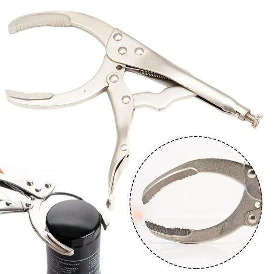 Oil Filter Pliers Heavy Duty Metal Adjustable Oil Filter Wrench Multi-functional Oil Filter Removal Tools Car Accessories