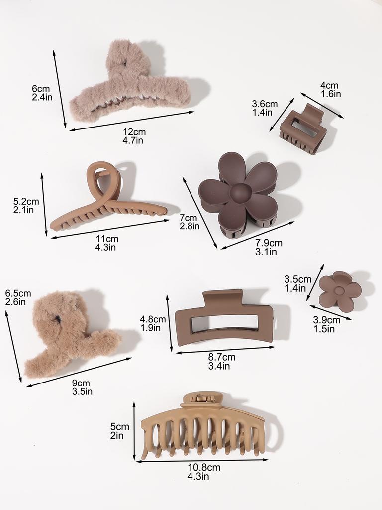 8 STK Haarspangen für Frauen, Blumen-Klammern für dickes Haar, Rutschfeste Haaraccessoires mit verschiedenen Stilen