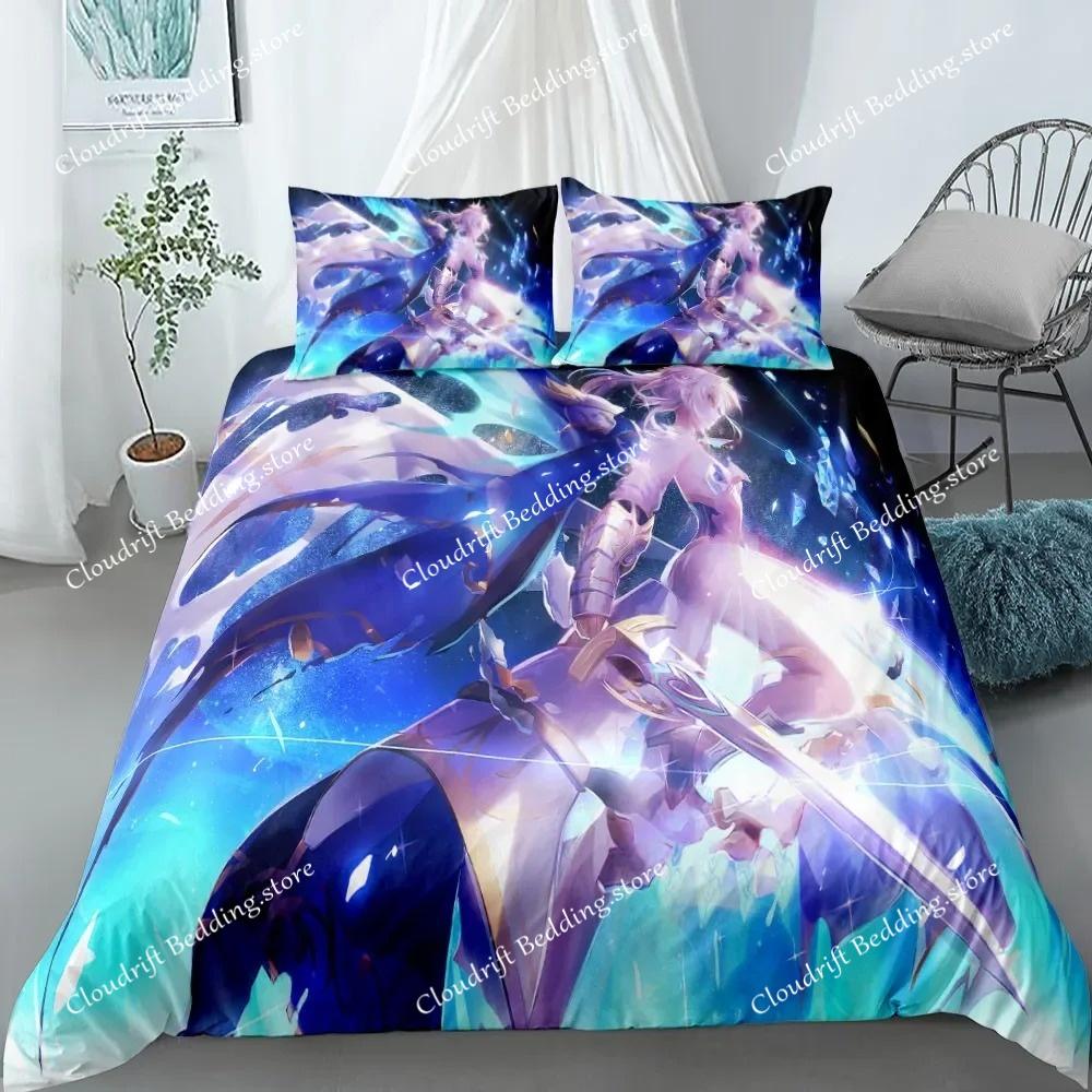Conjunto de Roupa de Cama Fada Zero King Queen Duplo Completo Twin Tamanho Solteiro Capa de Edredom Fronha Conjunto de Roupa de Cama Fado Capa de Edredom Conjunto de Cama