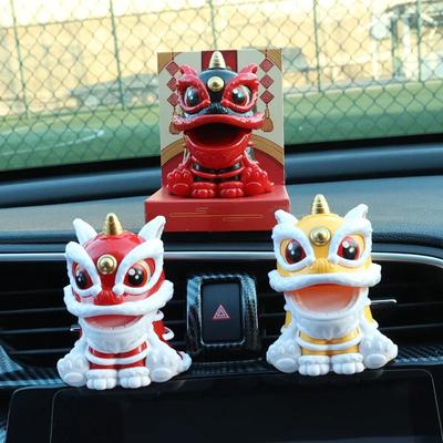Leão Dançante Chinês Alimentado por Energia Solar Painel do Carro Decoração de Mesa para Casa Artesanato Leão Carro Decorações Fofas Ornamento Presente de Feriado Boa Sorte
