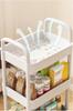 3-Tier Rolling Cart, Plastic Storage Organizer with Wheels, White