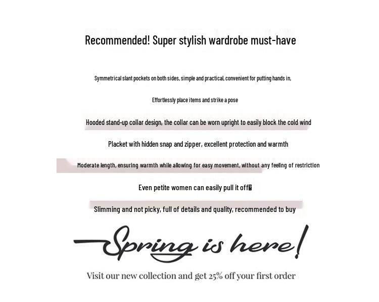 Women's 2024 Winter Hooded Down Cotton Jacket - Wash-Free, Thickened, Slimming Petite Design