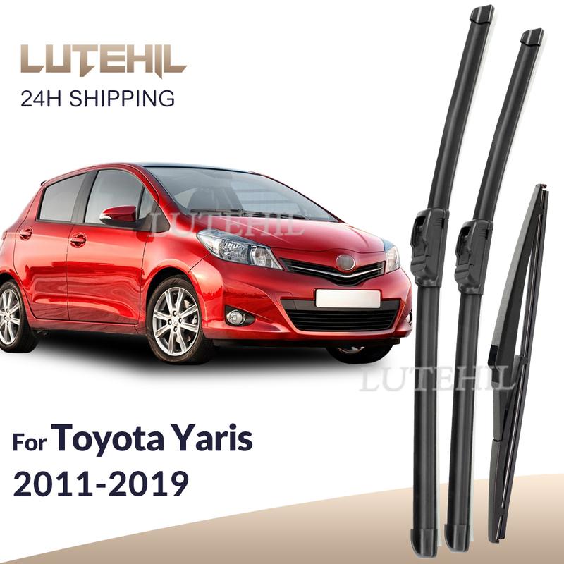 For Toyota Yaris MK3 Hatchback 2011- 2012 Wiper Front & Rear Wiper Blades Windshield Windscreen Window Brushes 24 +14 +12 Toyota Yaris